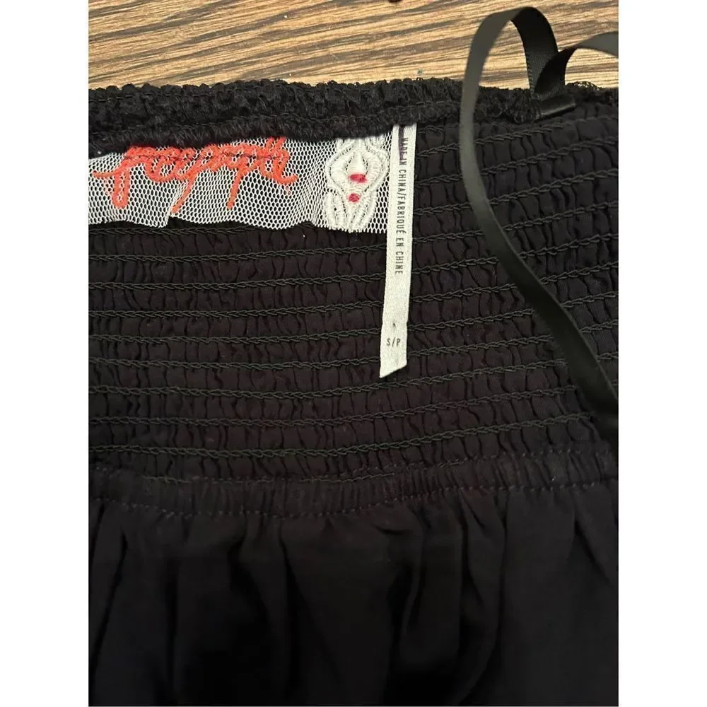 Free people Emma Lace Babydoll Dress black size s